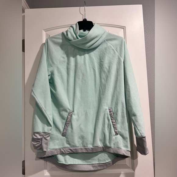 Women’s Old Navy mint green‎ grey gray pullover sweatshirt XL new NWT active - Picture 1 of 8